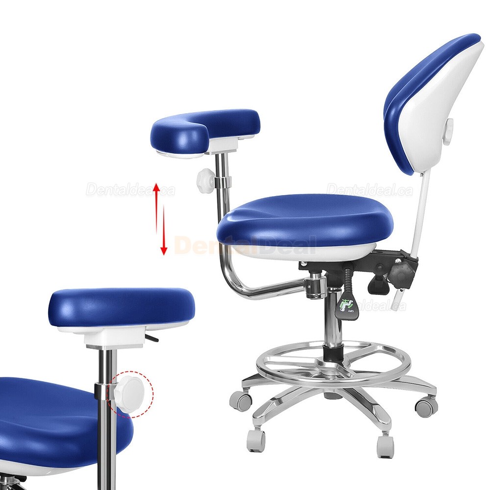 QY-600M-B2 Mobile Dental Assistant Stool Dental Operator Chair with Armrest 360&deg; Rotation